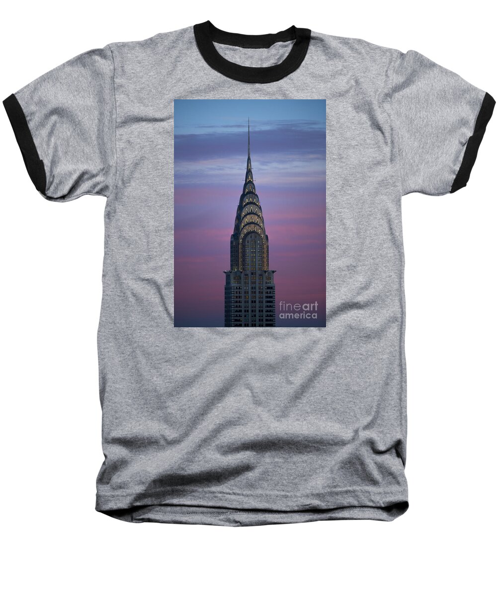 Chrysler Building Baseball T-Shirt featuring the photograph The Chrysler Building at Dusk by Diane Diederich