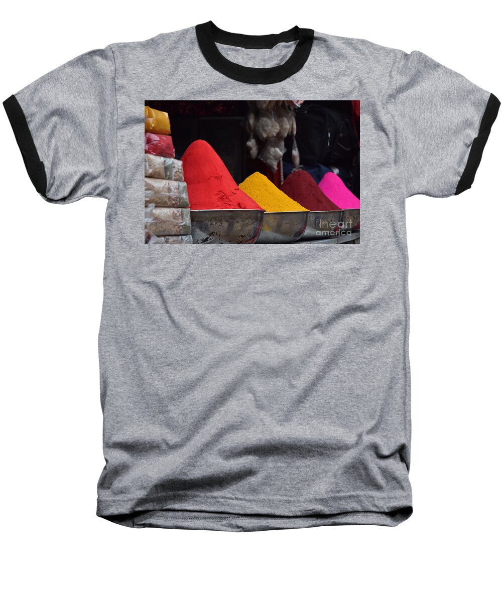 Holi Baseball T-Shirt featuring the photograph The colours of holi by Mini Arora