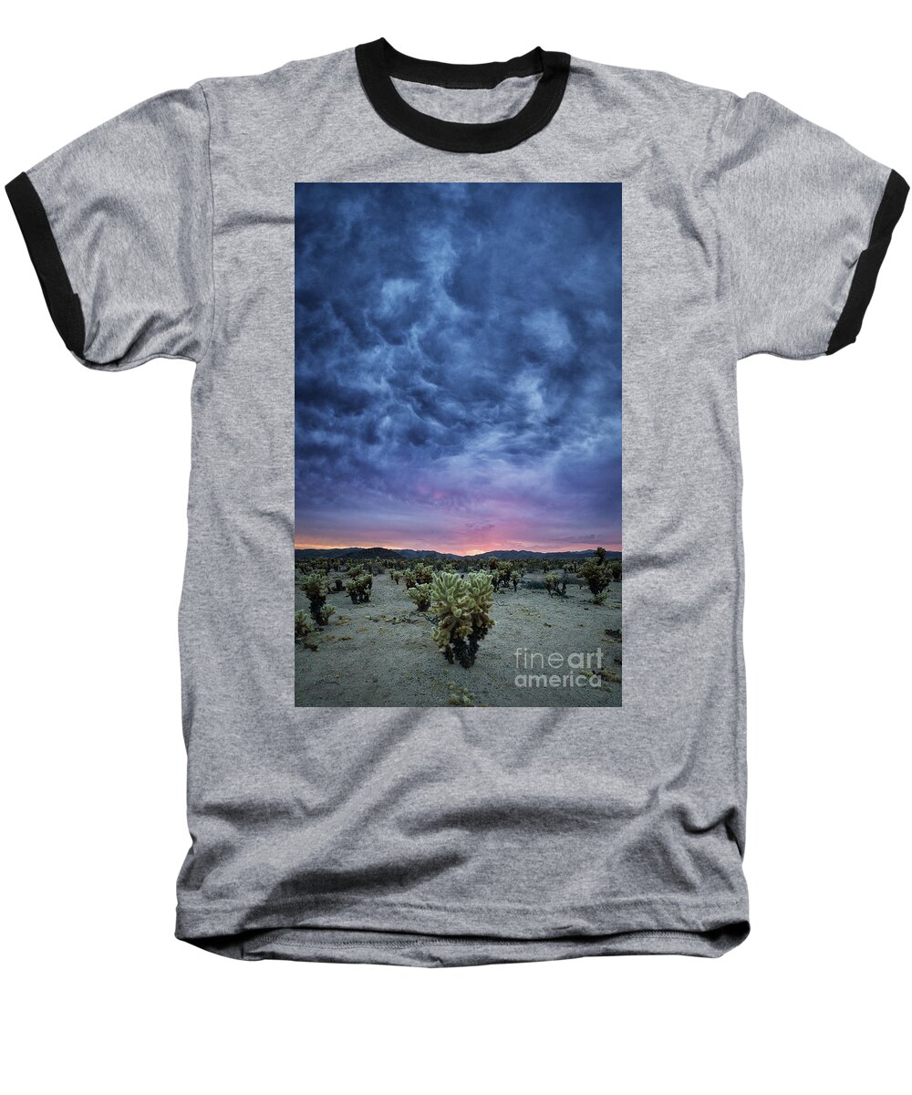 The Dark Sunset Baseball T-Shirt featuring the photograph The Dark Sunset 2 by Michael Ver Sprill