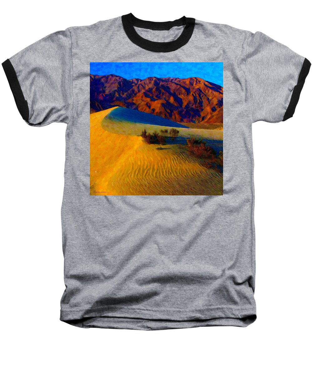 Poster Baseball T-Shirt featuring the digital art The Dunes at Dusk by Chuck Mountain