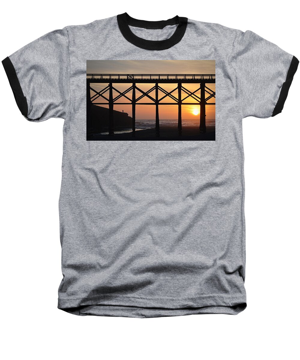 Scenic Baseball T-Shirt featuring the photograph The Edge of Night by AJ Schibig