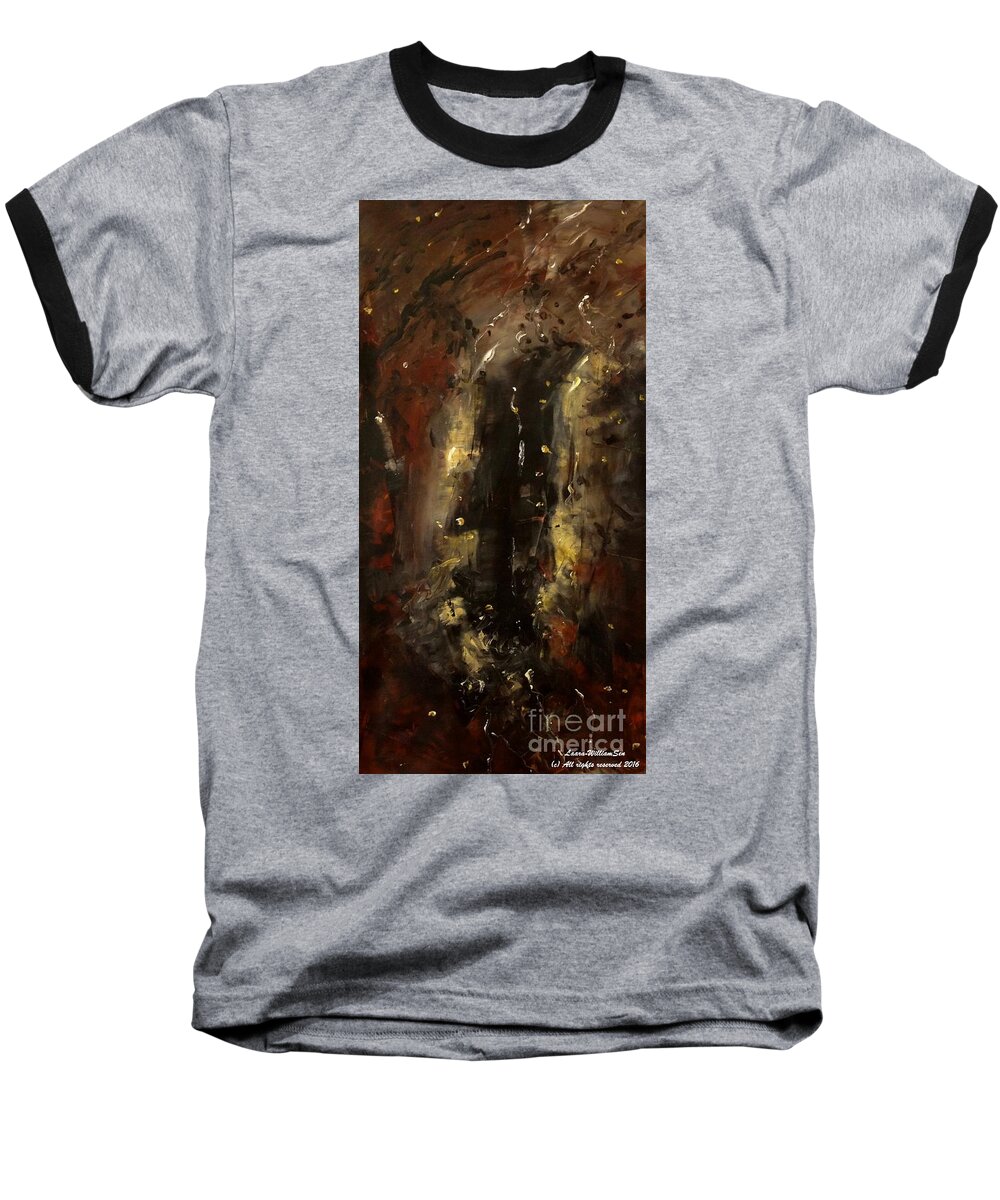 Abstract Landscapes Baseball T-Shirt featuring the painting THE ELEMENTS Earth #1 by Laara WilliamSen