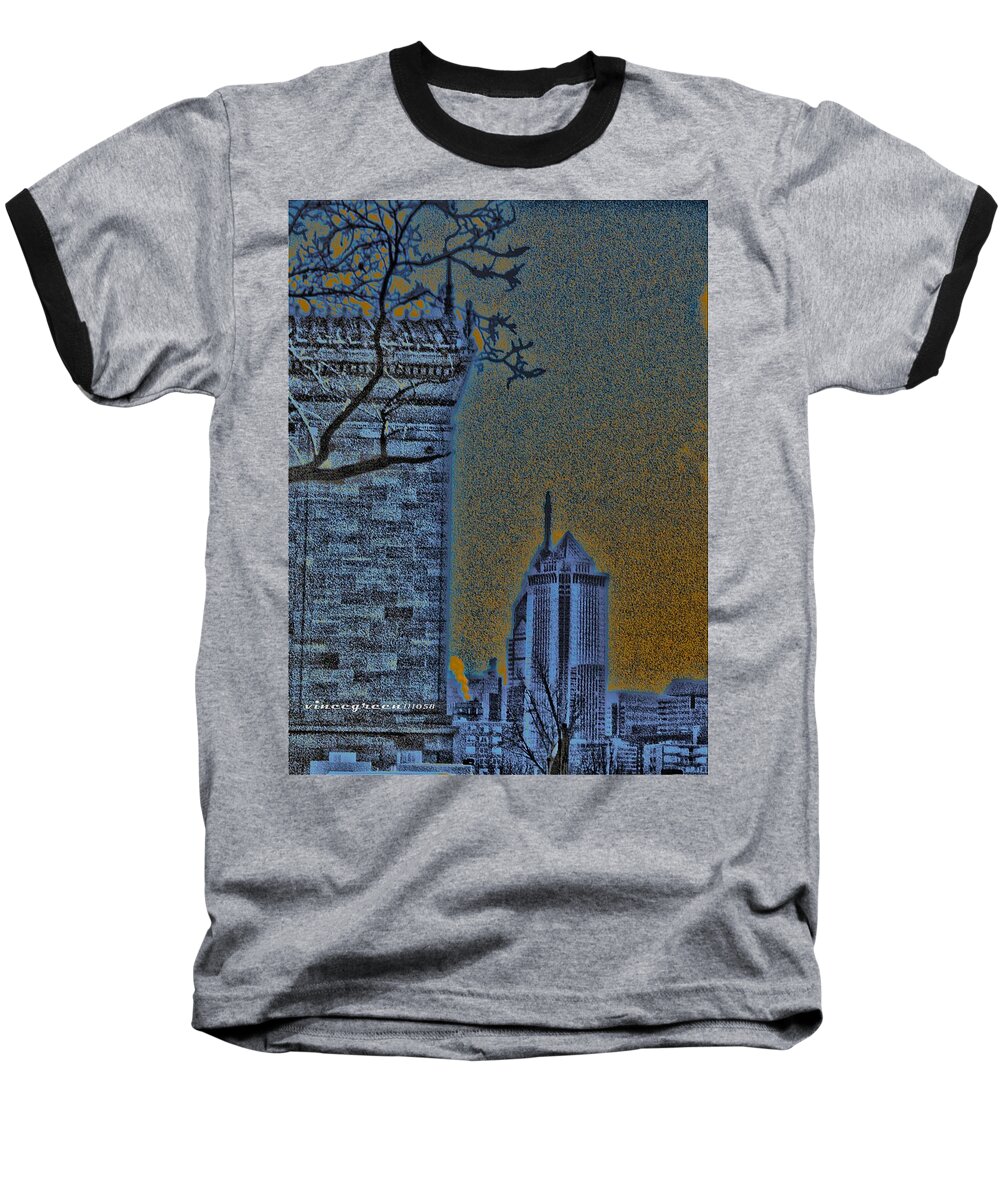 Philadelphia Baseball T-Shirt featuring the digital art The Encroachment Upon Art by Vincent Green