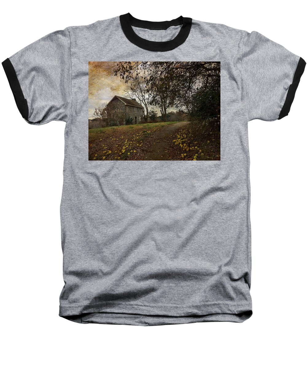  Fall Colors Baseball T-Shirt featuring the photograph The farm house by Delona Seserman