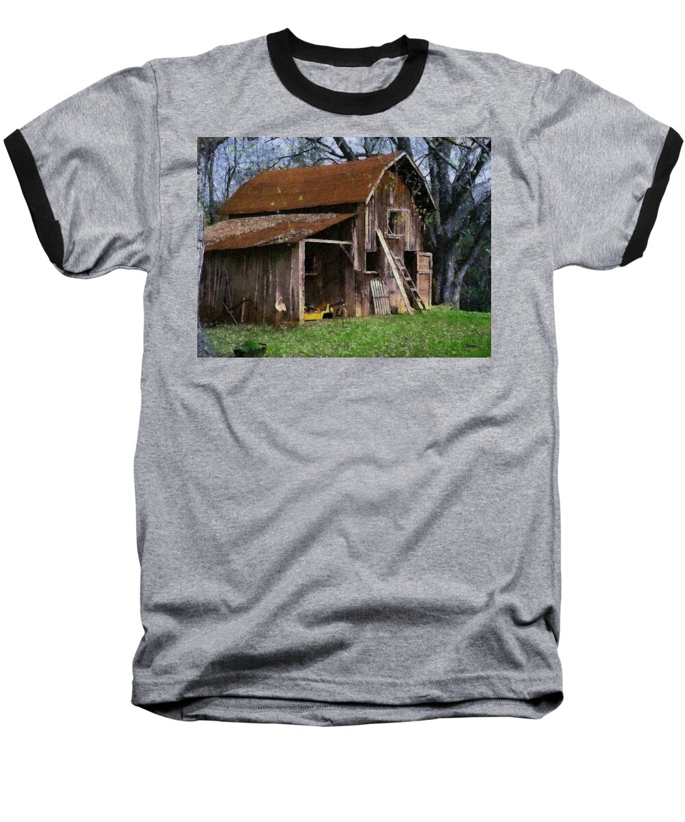 Farm Baseball T-Shirt featuring the painting The Farm by Teresa Mucha