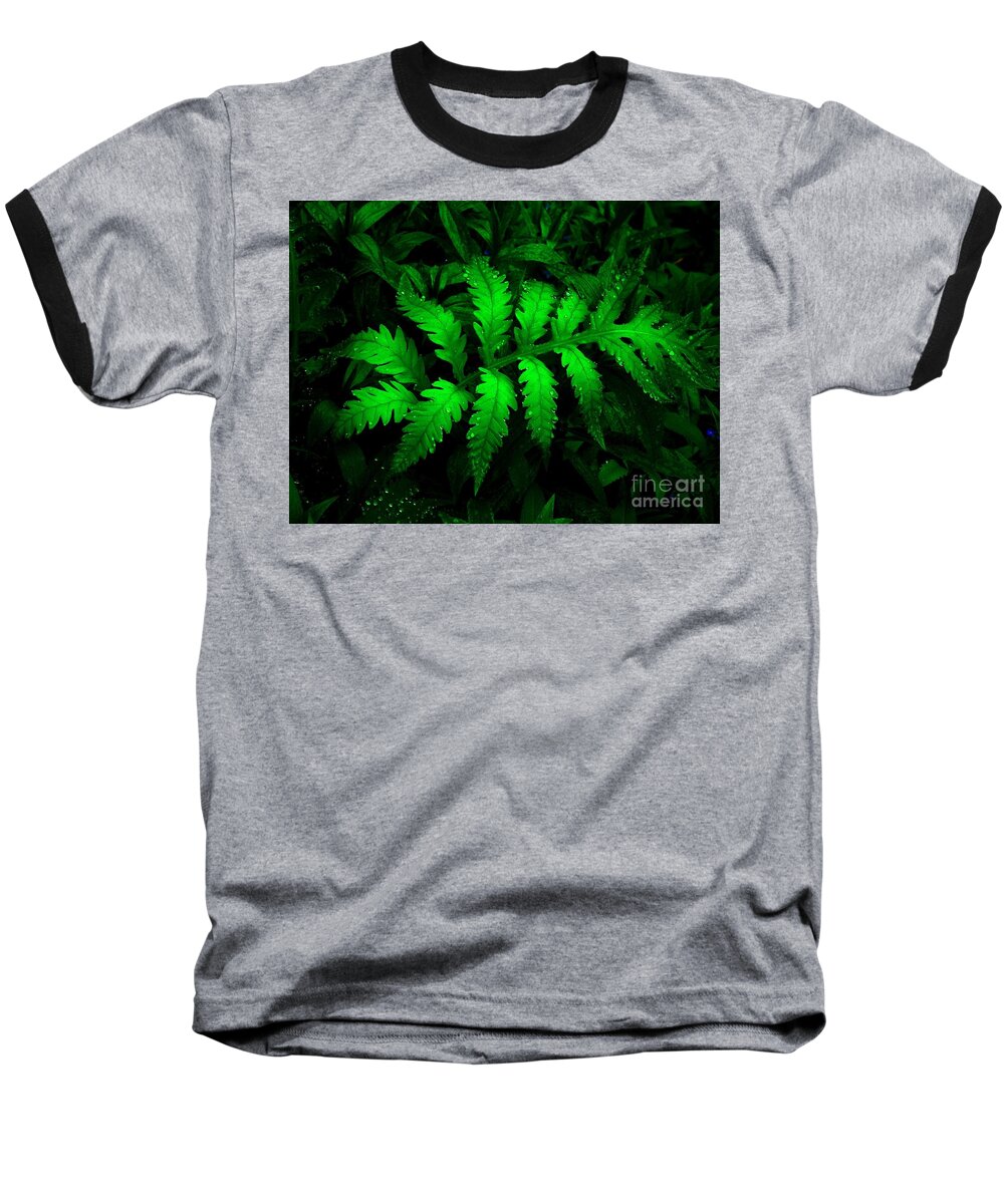 Green Baseball T-Shirt featuring the photograph The Fern by Elfriede Fulda