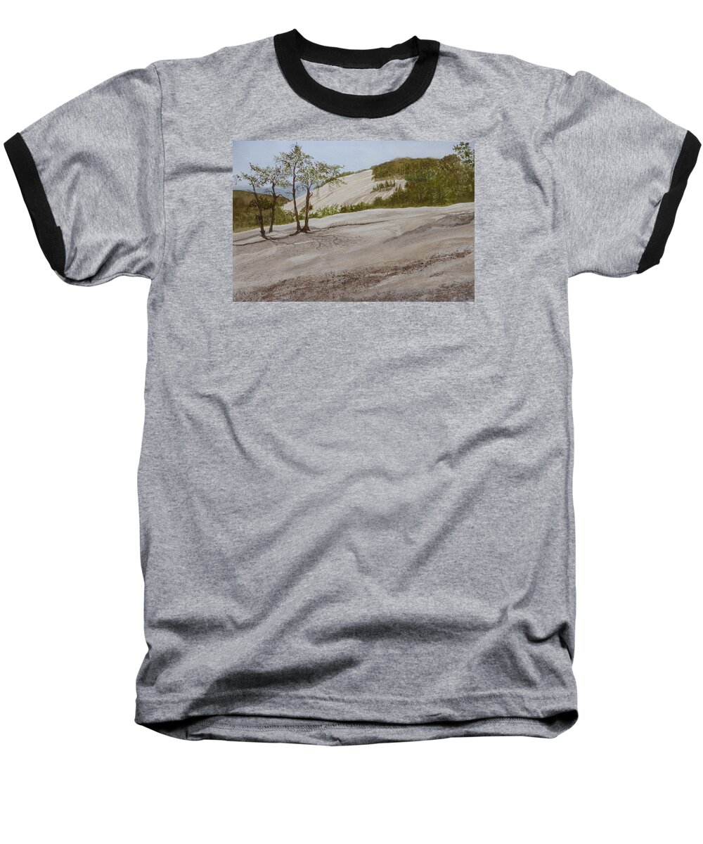 Stone Mountain Baseball T-Shirt featuring the painting The Four Sisters by Joel Deutsch