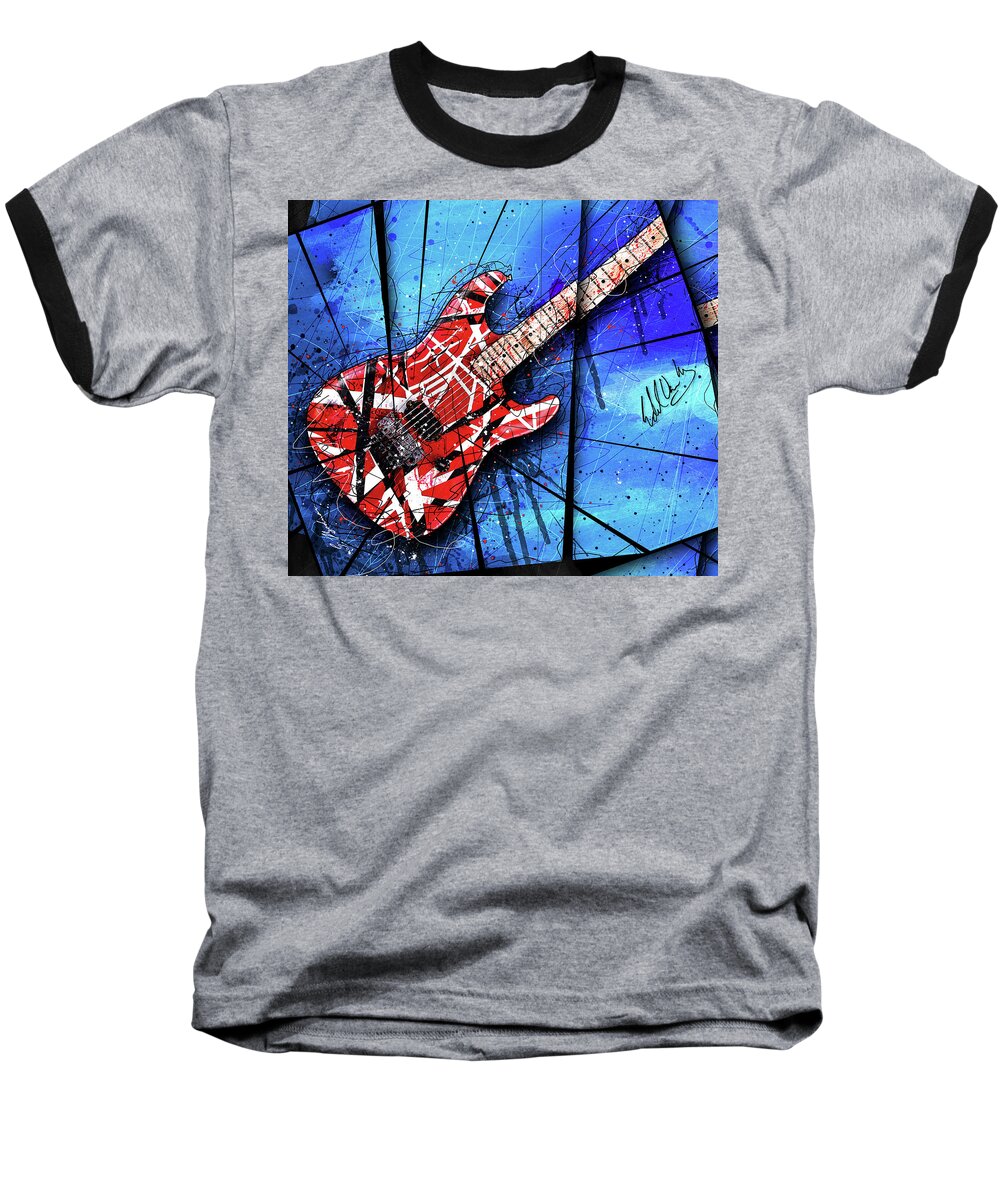 Guitar Art Baseball T-Shirt featuring the digital art The Frankenstrat VII Cropped by Gary Bodnar