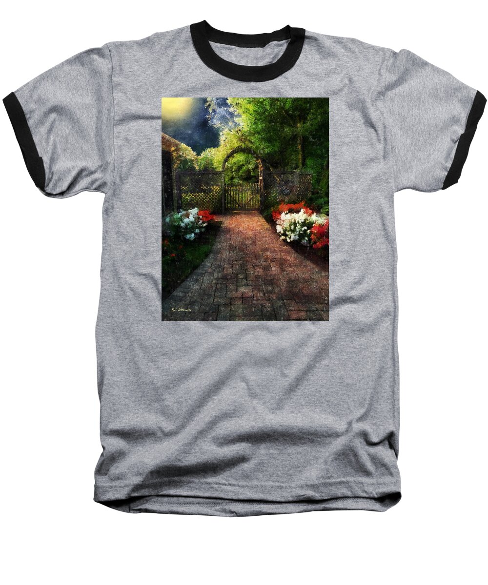 Landscape Baseball T-Shirt featuring the painting The Garden Path by RC DeWinter