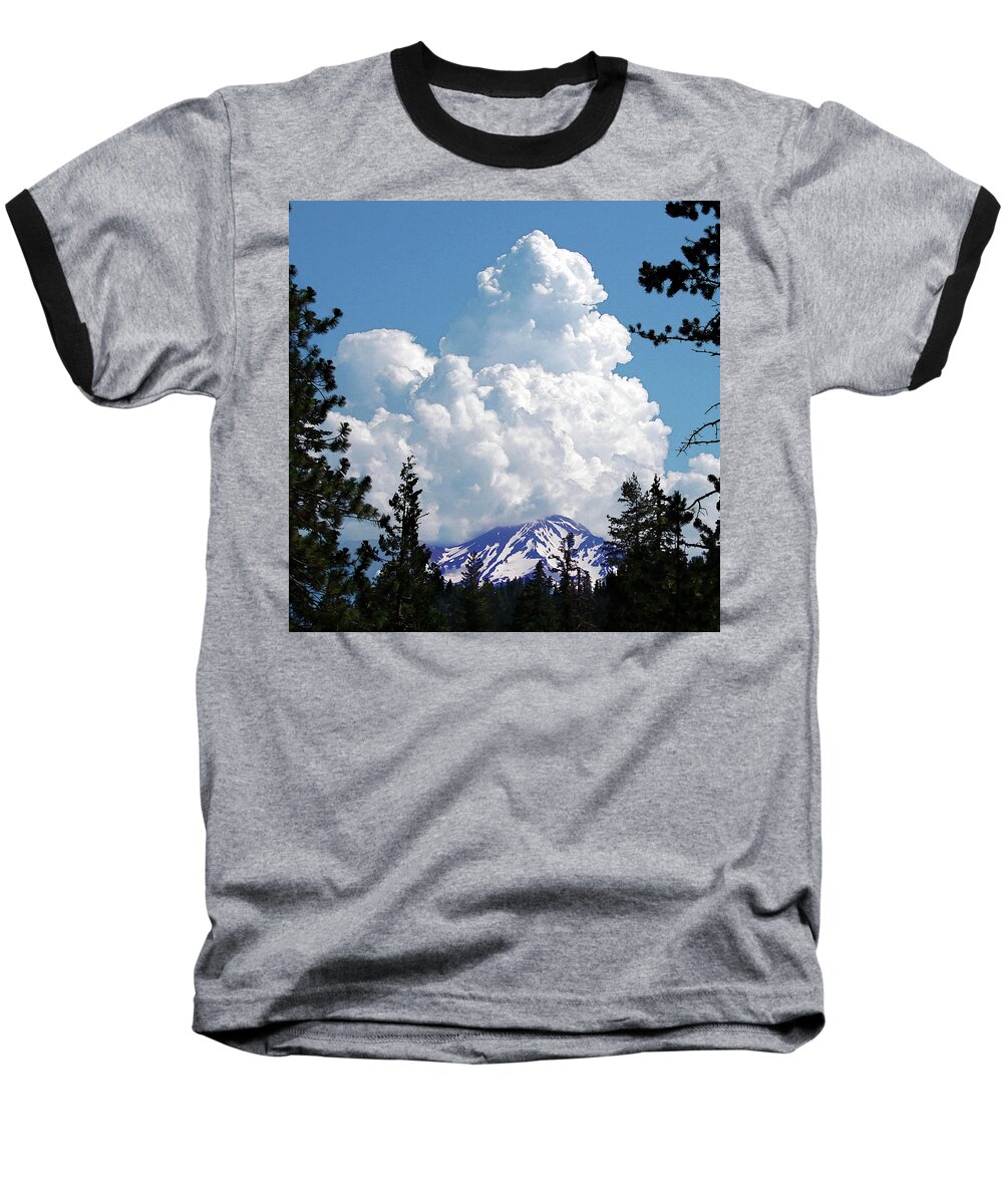 Mountain Baseball T-Shirt featuring the digital art The Gathering by Vicki Lea Eggen