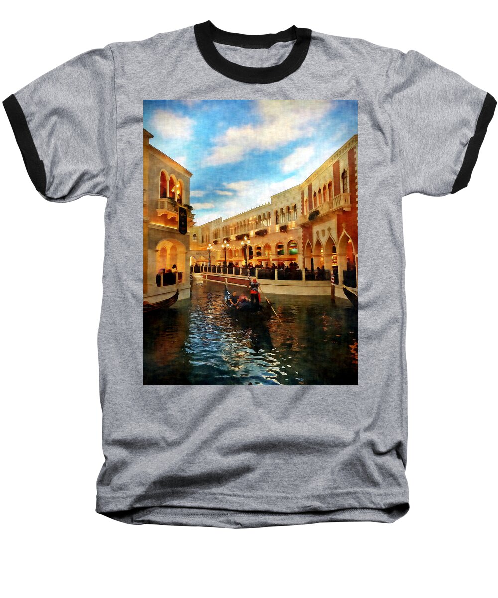Venice Baseball T-Shirt featuring the digital art The Gondolier by Dan Stone