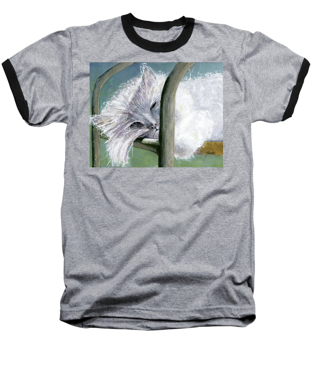 Good Baseball T-Shirt featuring the painting The Good Life by Cindy Johnston
