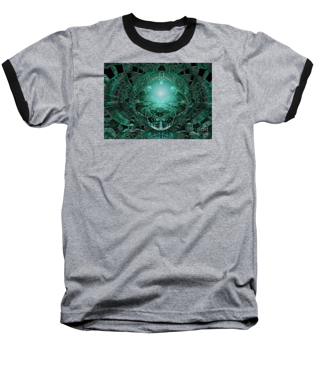Green Baseball T-Shirt featuring the digital art The Green Glow by Melissa Messick
