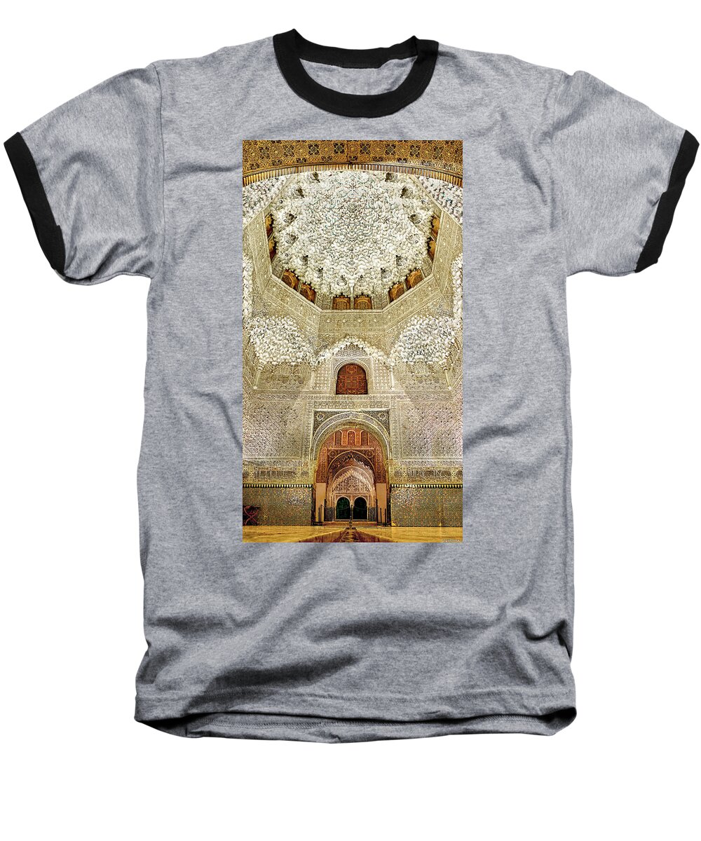 Alhambra Baseball T-Shirt featuring the photograph The Hall of the Arabian Nights 2 by Weston Westmoreland