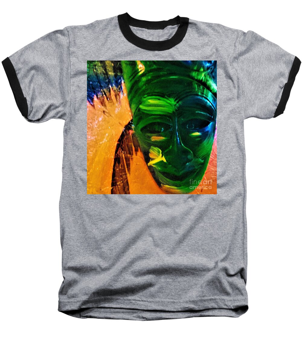 Island Wood Beach Baseball T-Shirt featuring the painting The Island keeper by James and Donna Daugherty