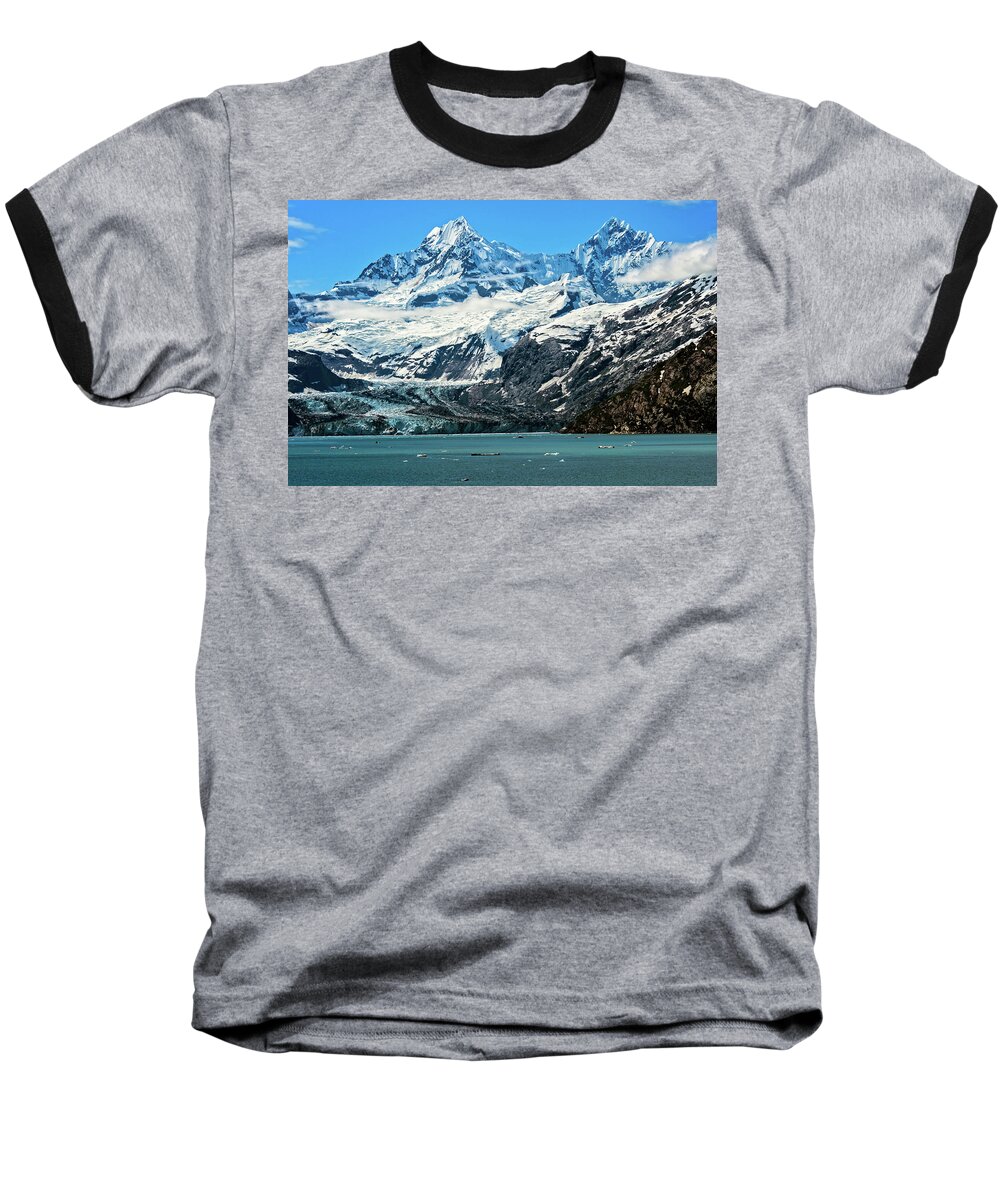 Alaska Baseball T-Shirt featuring the photograph The John Hopkins Glacier by John Hight
