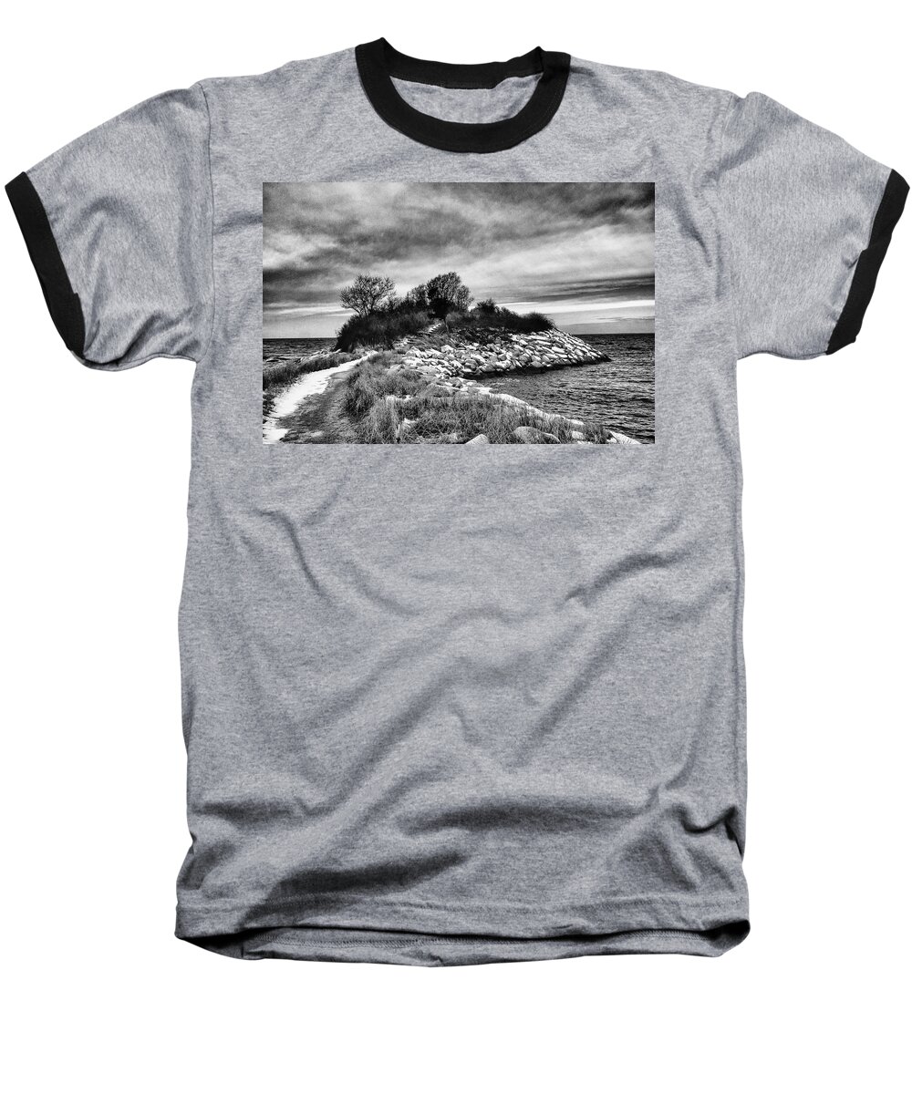 Clouds Baseball T-Shirt featuring the photograph The Knob BW January 2016 by Frank Winters