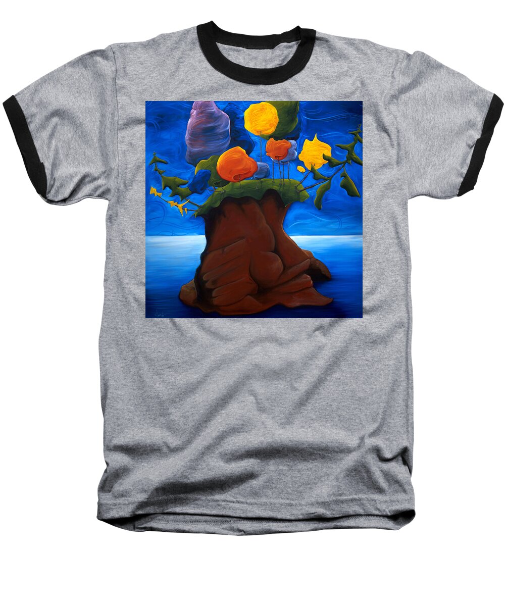 Landscape Baseball T-Shirt featuring the painting The Last Haven by Richard Hoedl