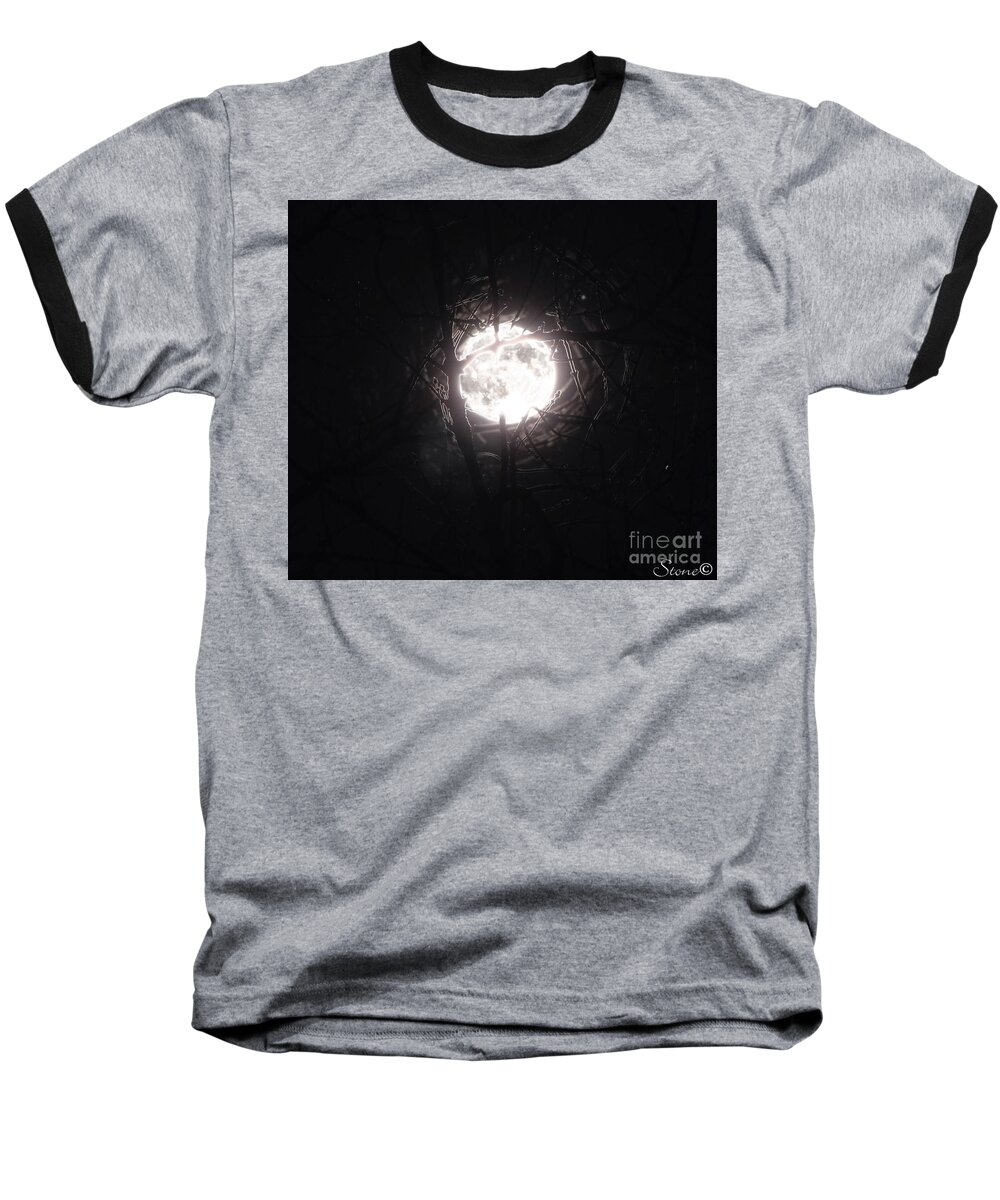 Night Baseball T-Shirt featuring the photograph The Last Nights Moon by September Stone