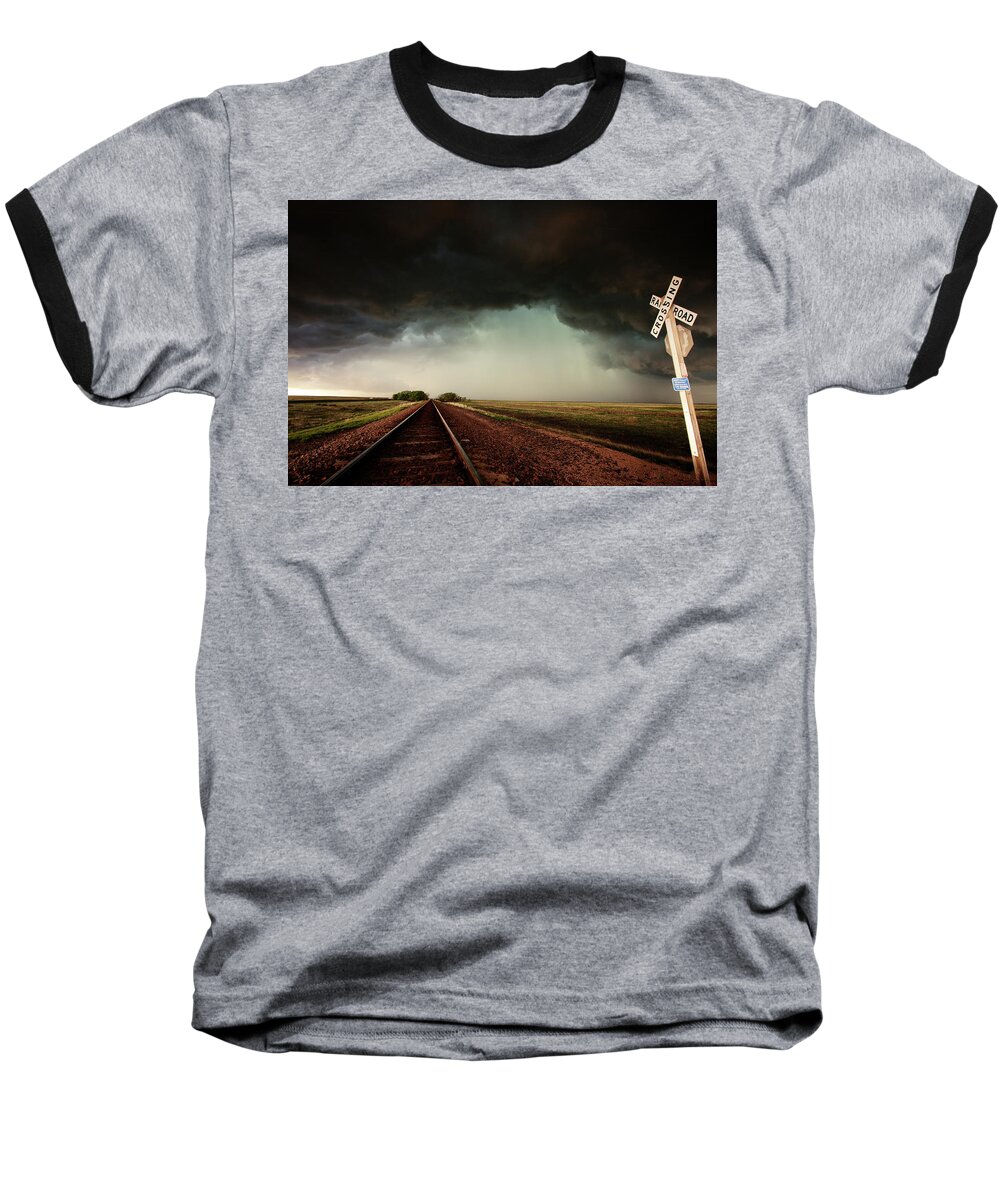 Landscape Baseball T-Shirt featuring the photograph The last Train to Darksville by Brian Gustafson
