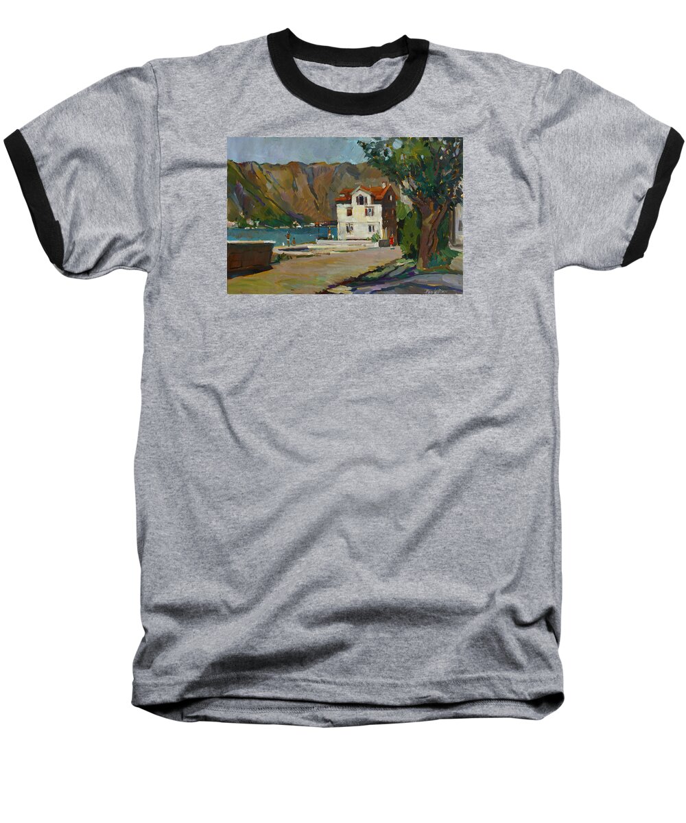 Plein Air Baseball T-Shirt featuring the painting The long hot day. Sold by Juliya Zhukova