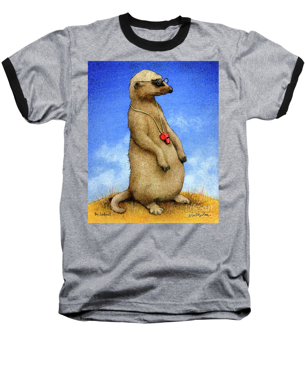 Will Bullas Baseball T-Shirt featuring the painting The Lookout... by Will Bullas