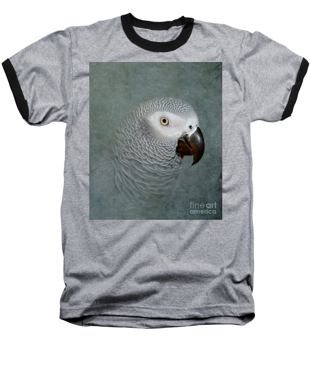 Parrot Baseball T-Shirt featuring the photograph The Love of a Gray by Betty LaRue