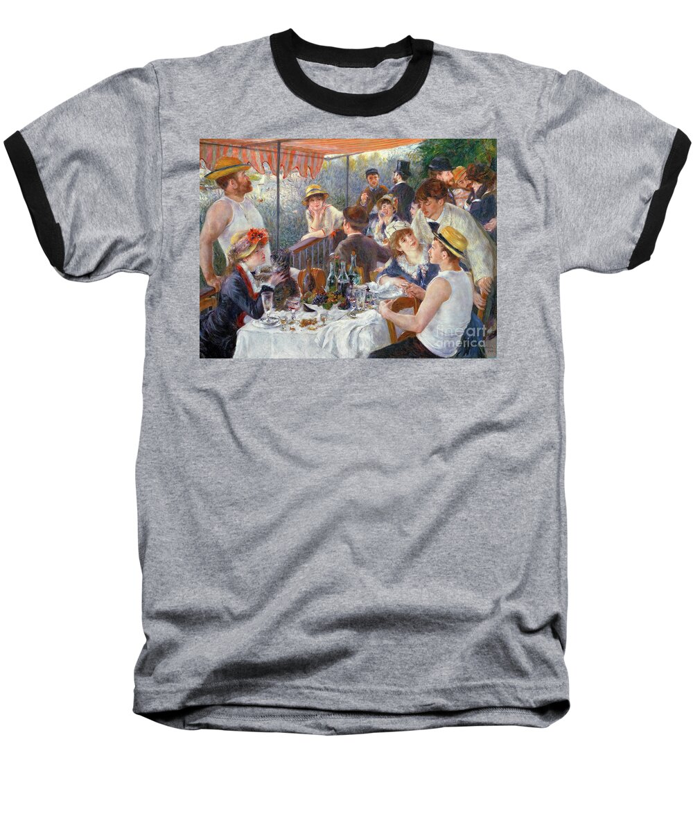 The Baseball T-Shirt featuring the painting The Luncheon of the Boating Party by Pierre Auguste Renoir