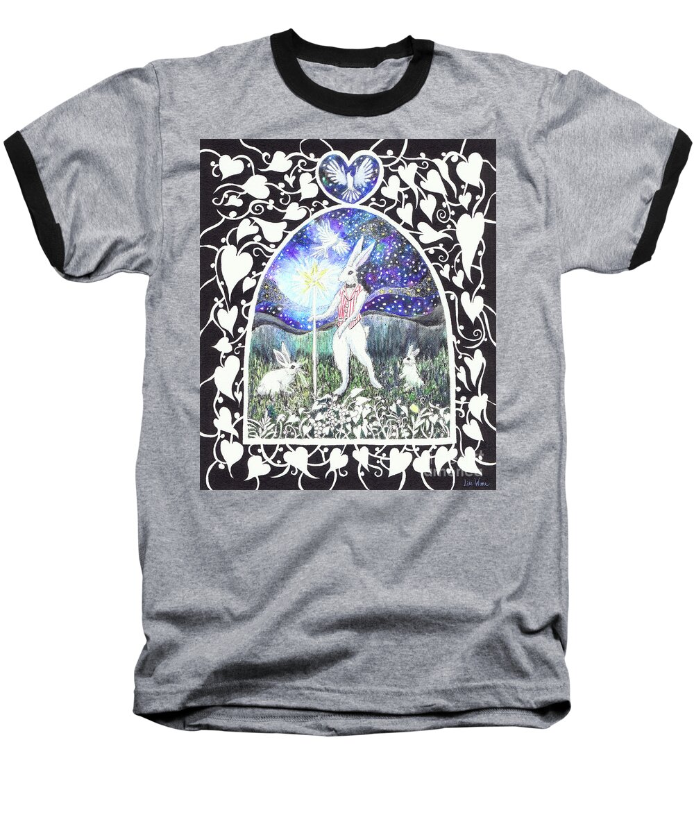 Storybook Art Baseball T-Shirt featuring the painting The Magician by Lise Winne