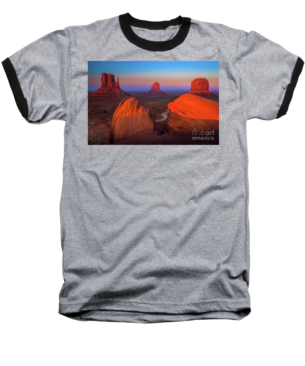 America Baseball T-Shirt featuring the photograph The Mittens by Inge Johnsson