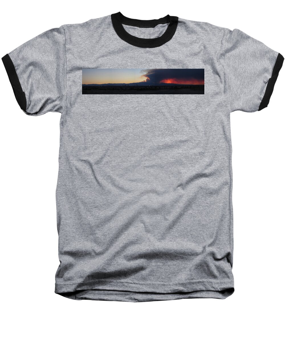  Baseball T-Shirt featuring the photograph The Mount Charleston Fire by Carl Wilkerson