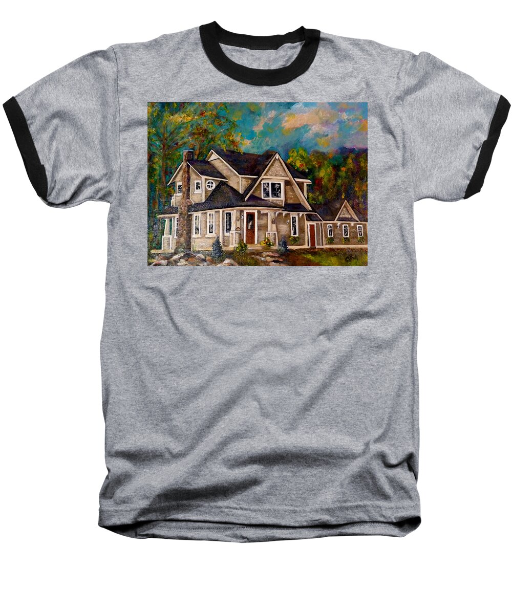 House Baseball T-Shirt featuring the painting The Murray House by Claire Bull