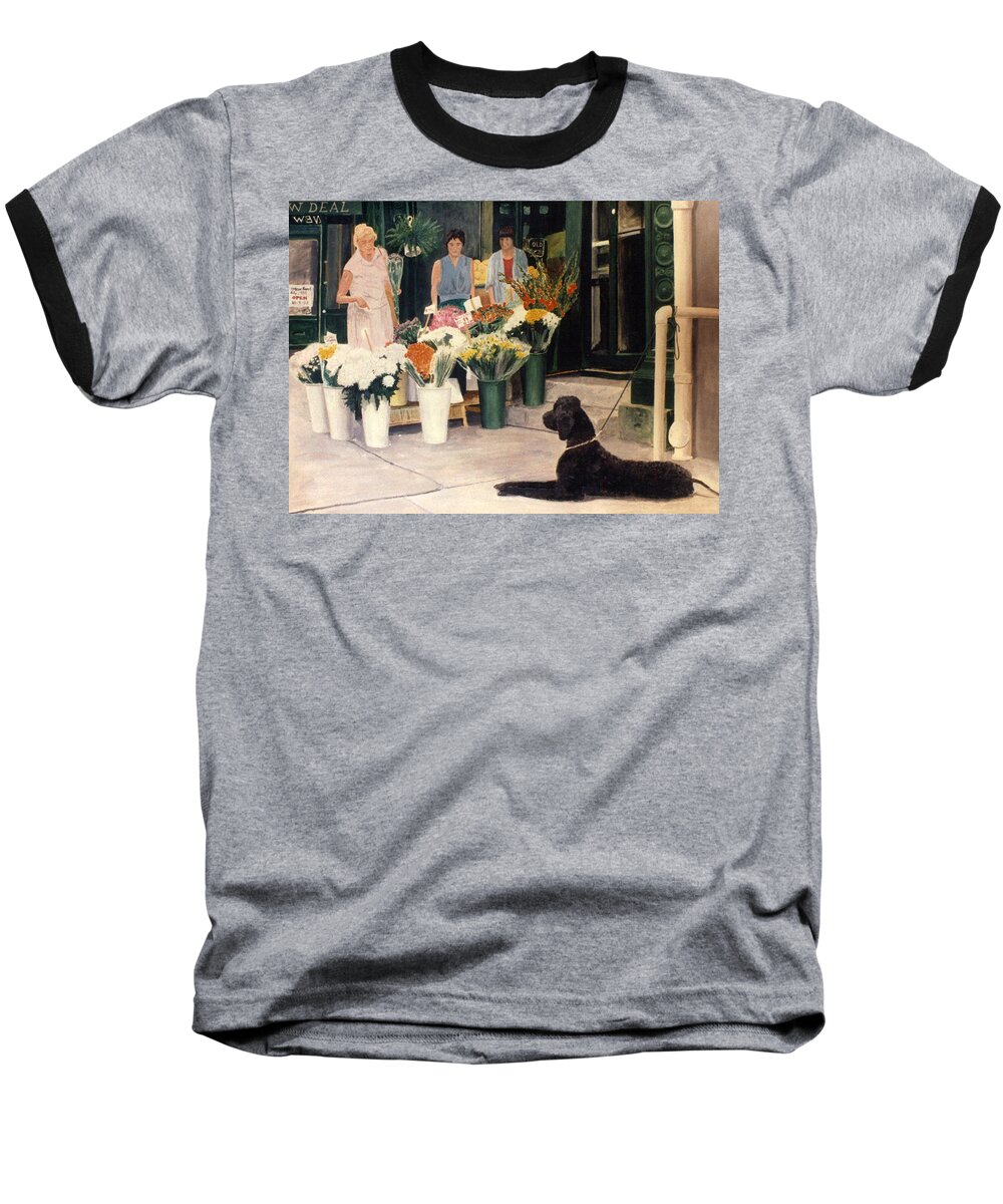 Mums Baseball T-Shirt featuring the painting The New Deal by Steve Karol