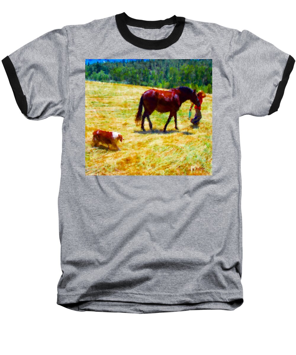 Horse Baseball T-Shirt featuring the photograph The New Mare and The Perfect Summer Day by Anastasia Savage Ealy