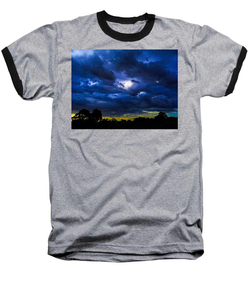 Storm Baseball T-Shirt featuring the photograph The Night Of The Storm by Mark Blauhoefer
