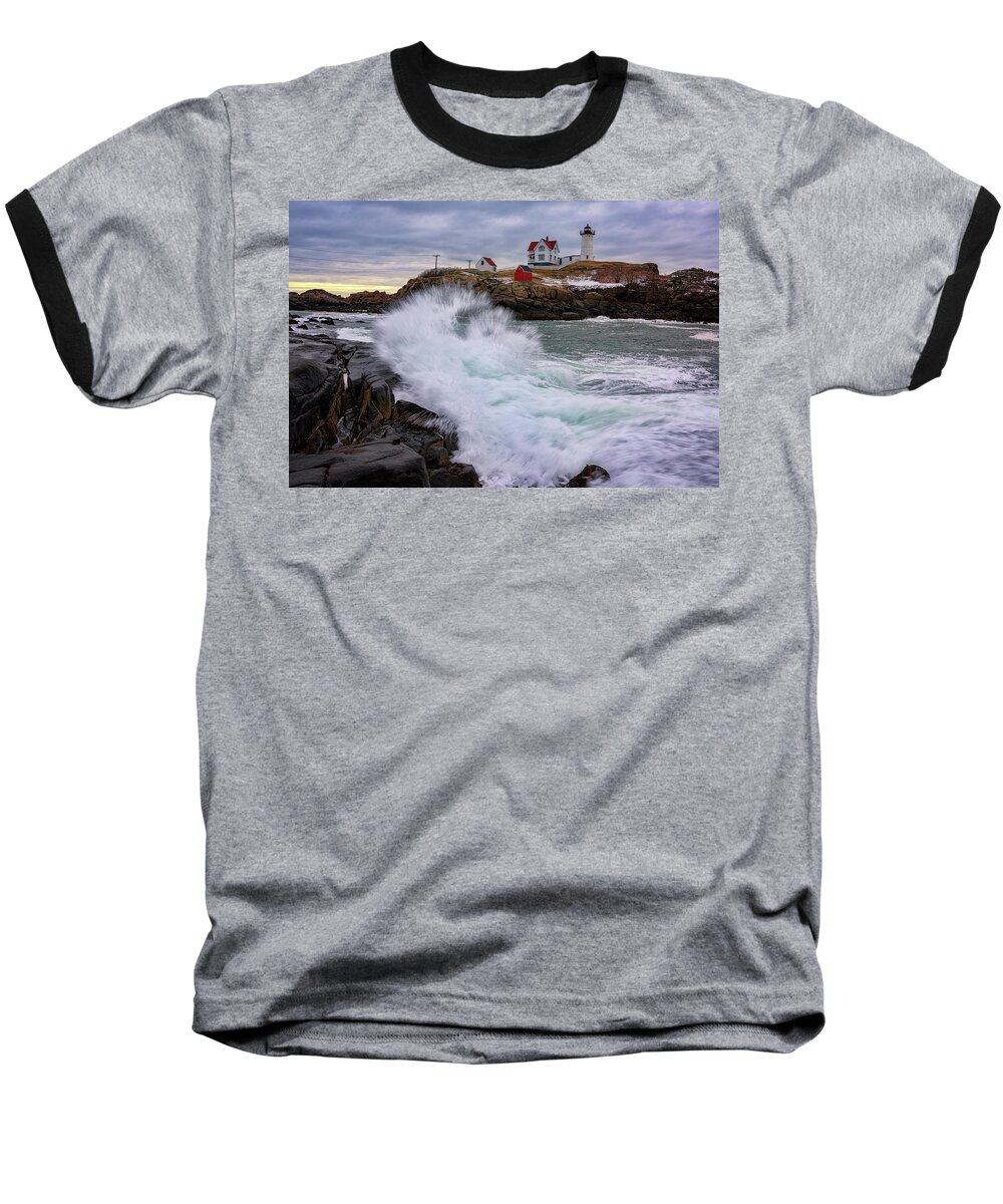 Maine Baseball T-Shirt featuring the photograph The Nubble After A Storm by Rick Berk