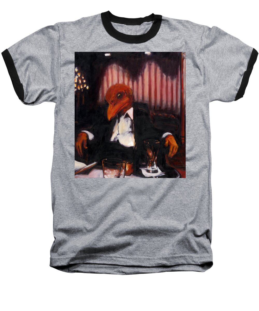 Rob Reeves Baseball T-Shirt featuring the painting The Numbers Man by Robert Reeves