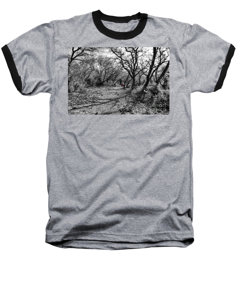 Nature Baseball T-Shirt featuring the photograph The oak forest trail 2 by Arik Baltinester