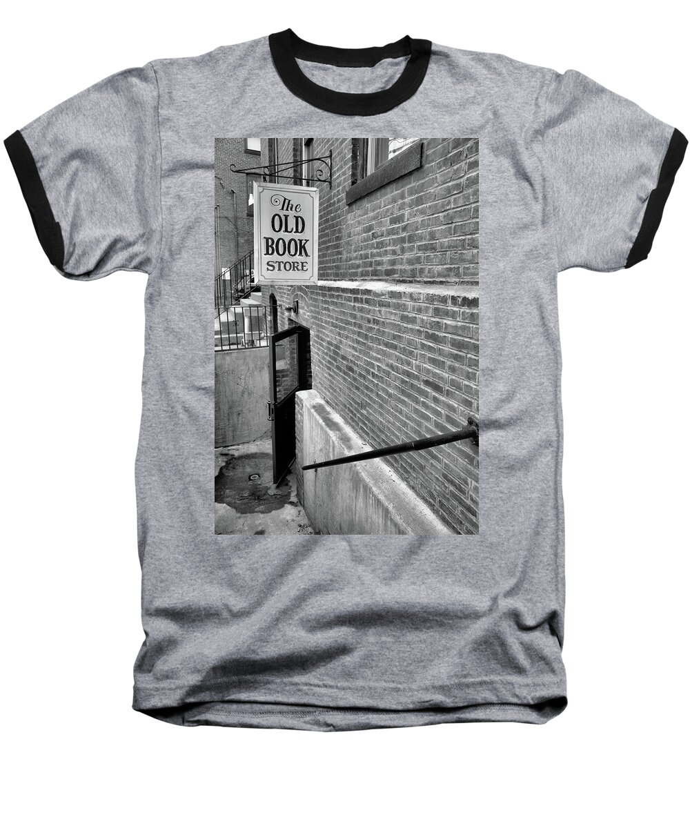 The Old Book Store Baseball T-Shirt featuring the photograph The Old Book Store by Karol Livote