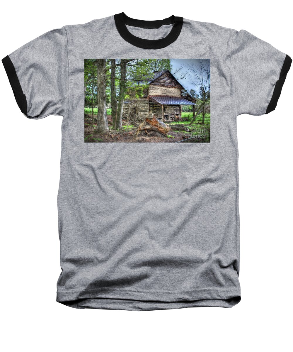 Abandoned Baseball T-Shirt featuring the digital art The Old Home in the Hills by Dan Stone