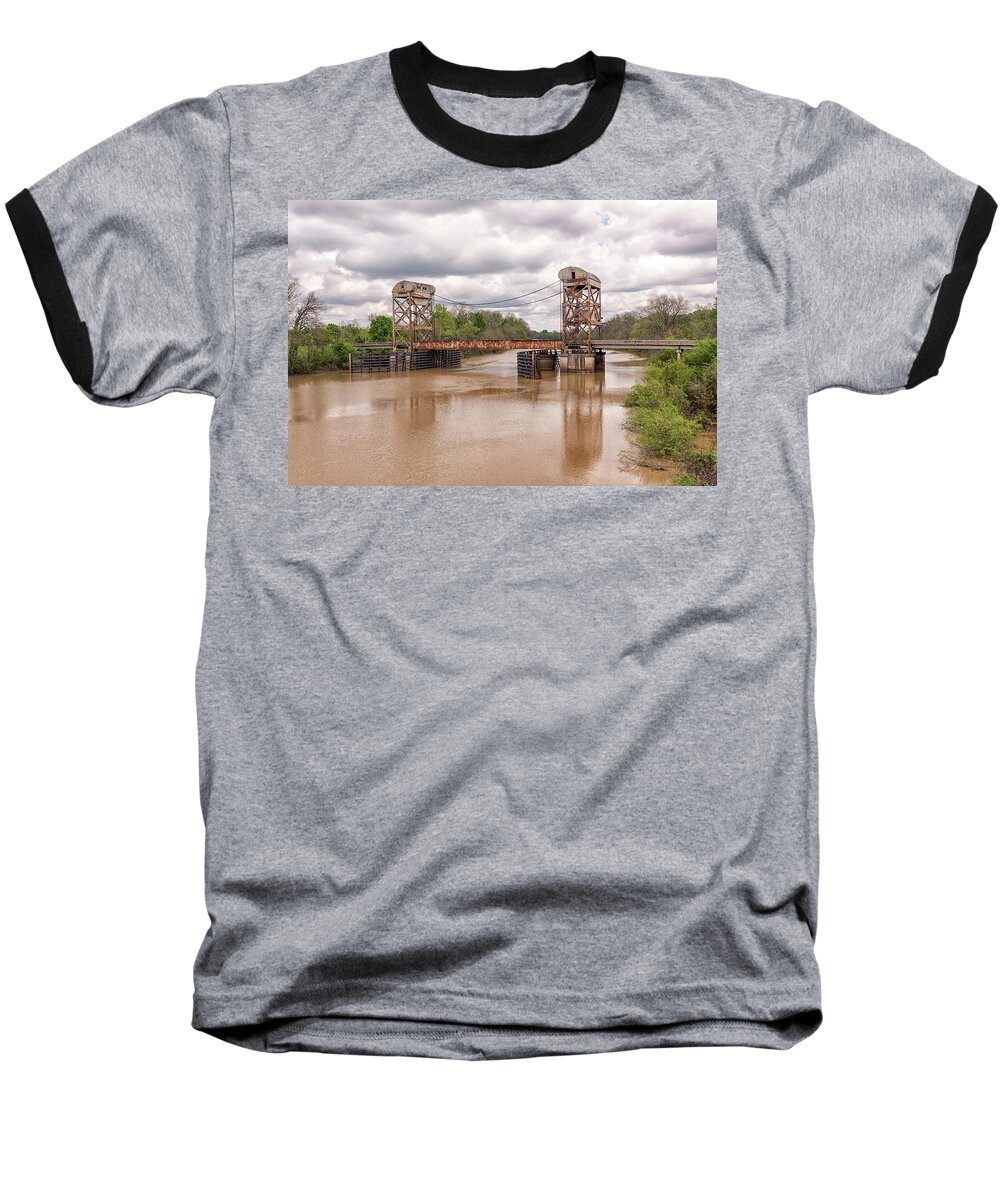Clayton Louisiana Baseball T-Shirt featuring the photograph The Old LIft Bridge by Victor Culpepper