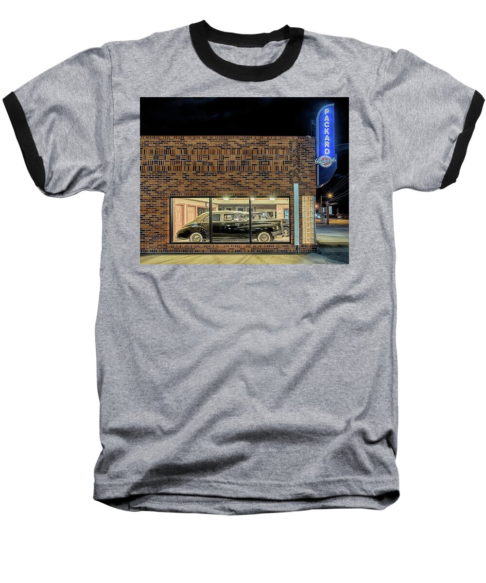 Packard Baseball T-Shirt featuring the photograph The Old Packard Dealership by Susan Rissi Tregoning