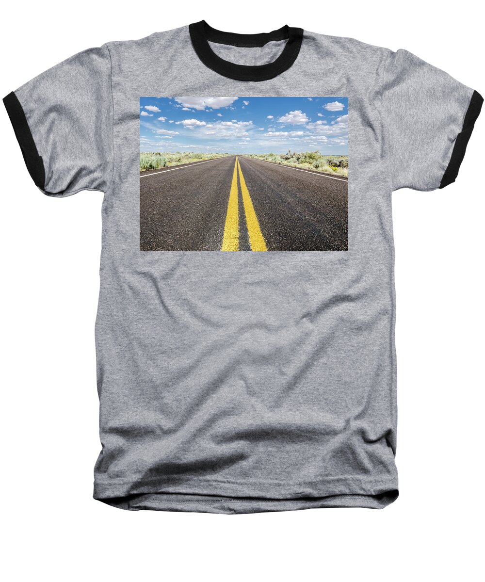 Landscape Baseball T-Shirt featuring the photograph The Open Road by Margaret Pitcher