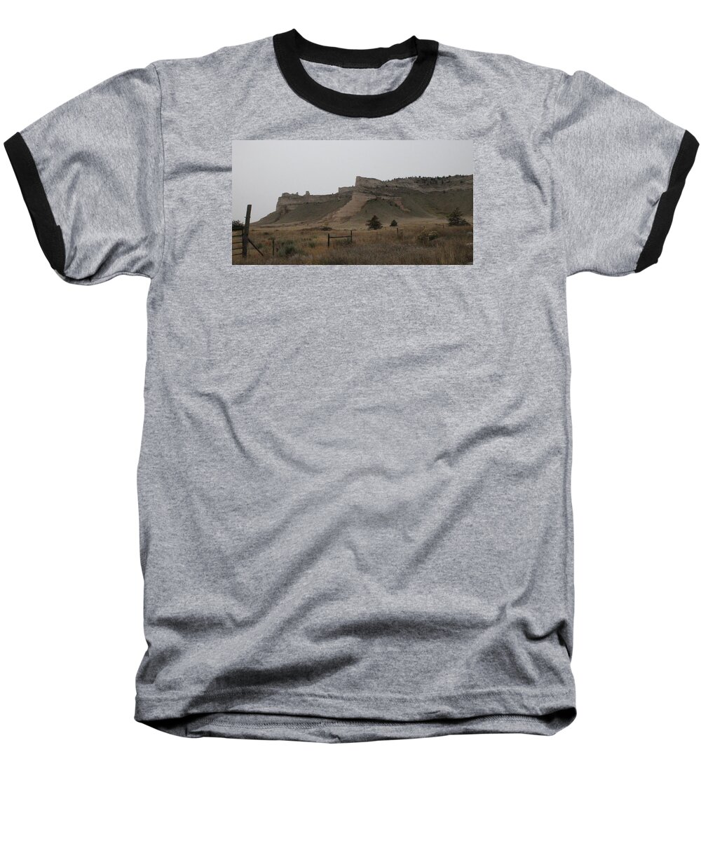 Scottsbluff Baseball T-Shirt featuring the photograph The Oregon Trail Scotts Bluff Nebraska by Christopher J Kirby