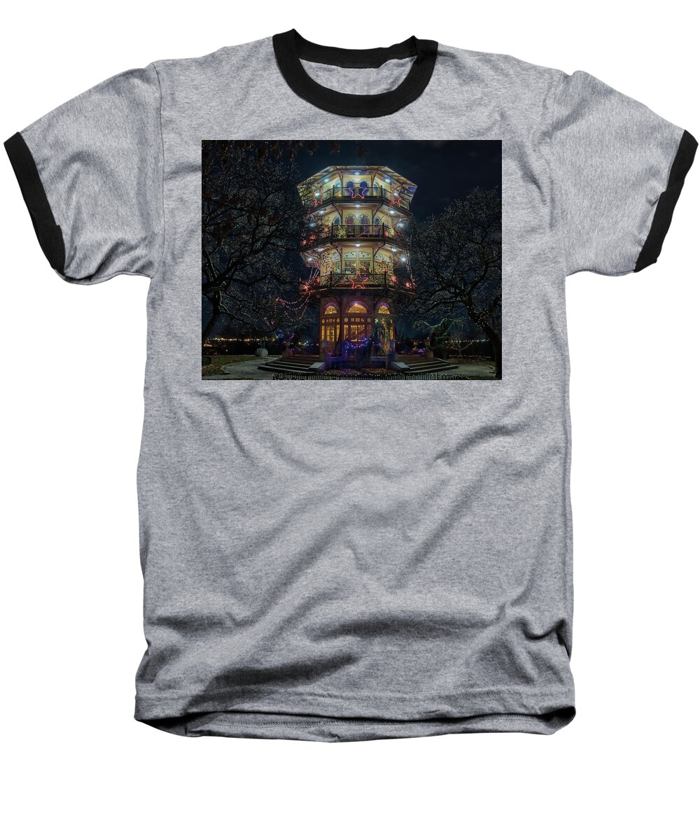 Baltimore Baseball T-Shirt featuring the photograph The Pagoda at Christmas by Mark Dodd