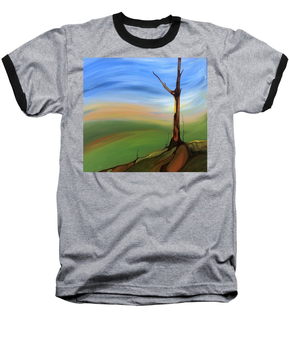Sky Baseball T-Shirt featuring the painting The Painted Sky SOLD by Pat Purdy