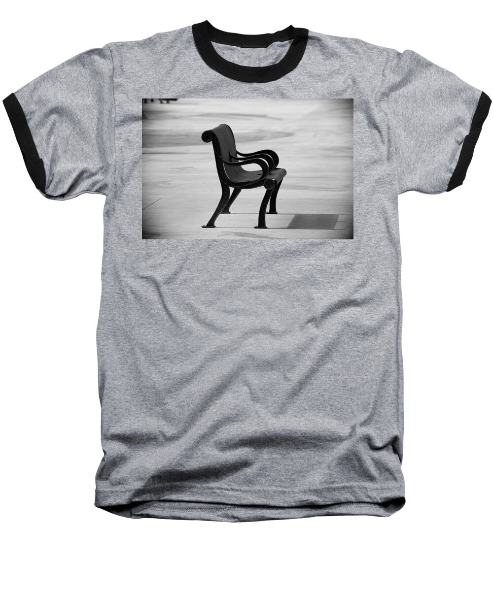 Bench Baseball T-Shirt featuring the photograph The Pier Bench by Michael Hope