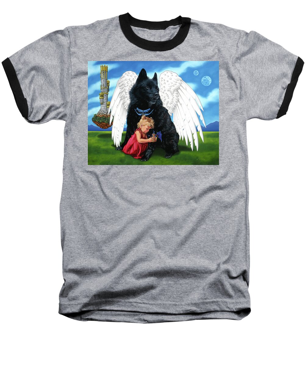  Baseball T-Shirt featuring the painting The Playmate by Paxton Mobley