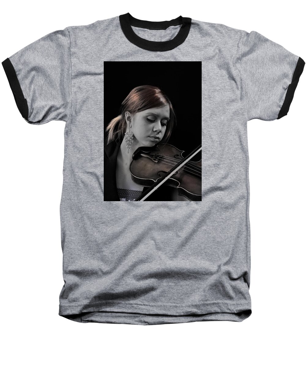 Portrait Baseball T-Shirt featuring the photograph The Recital by Ron Cline