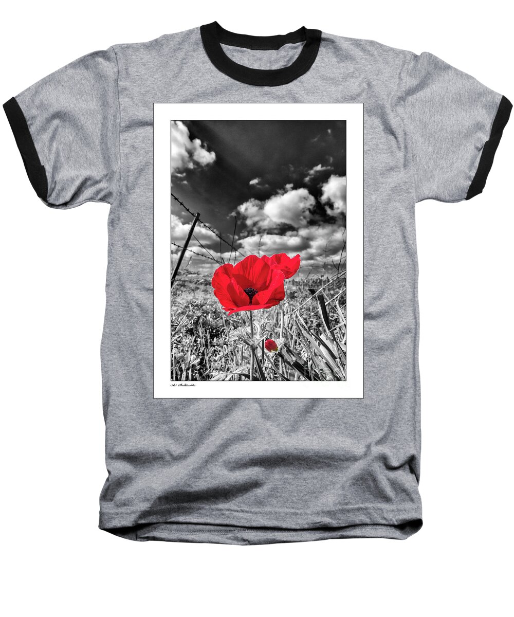 Flower Baseball T-Shirt featuring the photograph The red spot by Arik Baltinester